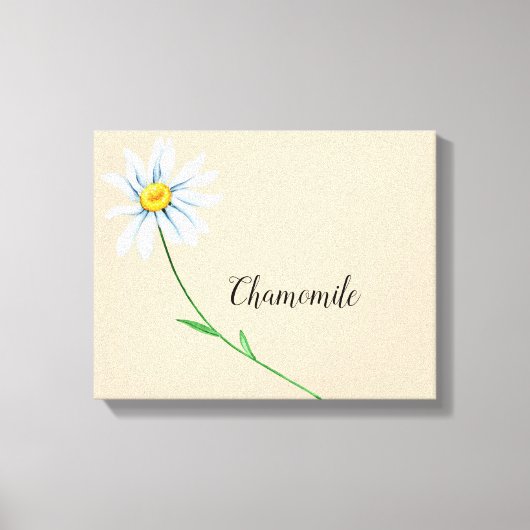 Kamille Bloem Aquarel Canvasprint Canvas Afdruk (Voorkant)