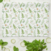 Kamille Bloem Botanisch Rustiek Patroon Theedoek (Gevouwen)