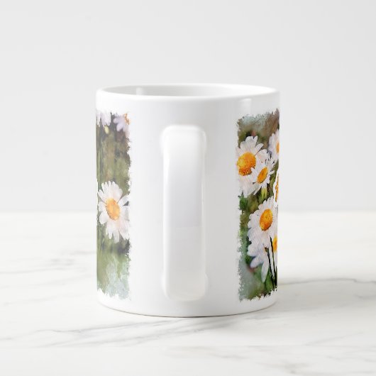 Kamille Bloem Mok, Verjaardagscadeau Wees blij Grote Koffiekop (Achterkant)