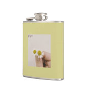 “Kamille Bloem Vinyl Flask – ‘Voor Jou’ Heupfles (Links)