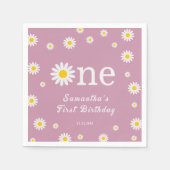 Kamille Daisy Flower Elegant Red Birthday Servet (Voorkant)