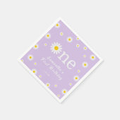 Kamille Daisy Flower Elegante Paarse Verjaardag Servet (Hoek)