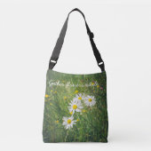 Kamille en cichorei bloemen op de groene weide crossbody tas (Voorkant)