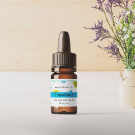 Kamille essentiële oliën geur flesetiket sticker