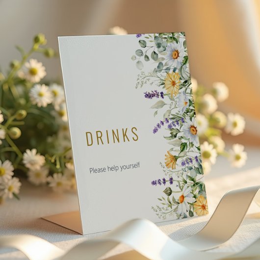 Kamille & Eucalyptus Dranken Bord Reclamebord Met Voetstuk