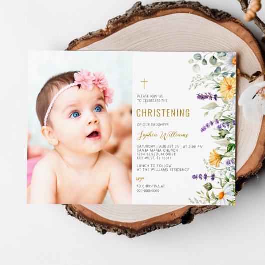 Kamille & Eucalyptus Foto Doopfeest Kaart