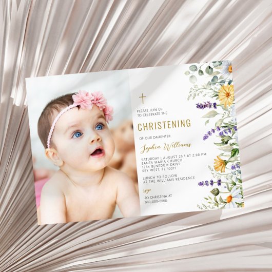 Kamille & Eucalyptus Foto Doopfeest Kaart