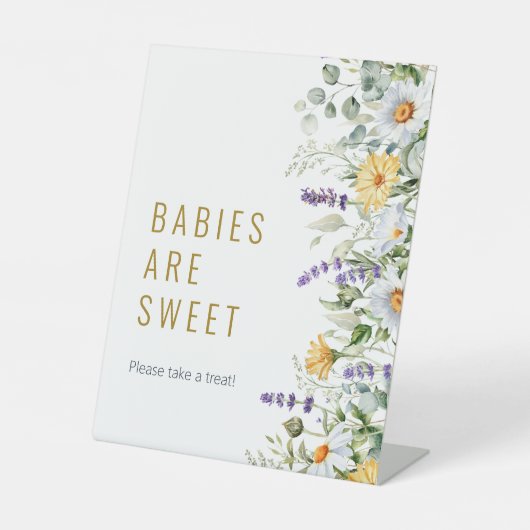 Kamille & Eucalyptus Shower Baby's zijn zoet Reclamebord Met Voetstuk (Voorkant)