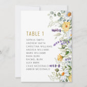 Kamille & Eucalyptus Trouwtafel Nummers Kaart (Voorkant)