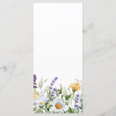 Kamille & Eucalyptus Wildbloemen Bruiloft Menu (Achterkant)