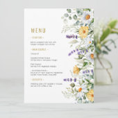 Kamille & Eucalyptus Wildbloemen Bruiloft Menu (Staand voorkant)