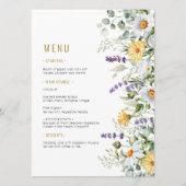 Kamille & Eucalyptus Wildbloemen Bruiloft Menu (Voorkant)
