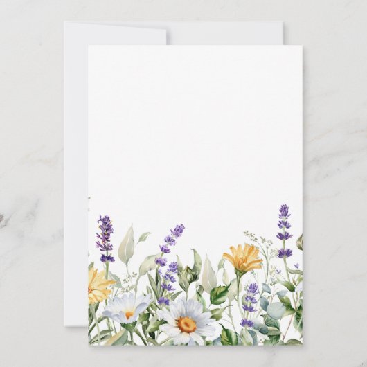 Kamille & Eucalyptus Wildbloemen Toewijding Kaart (Achterkant)