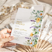 Kamille & Eucalyptus Wildflower Baby shower Kaart