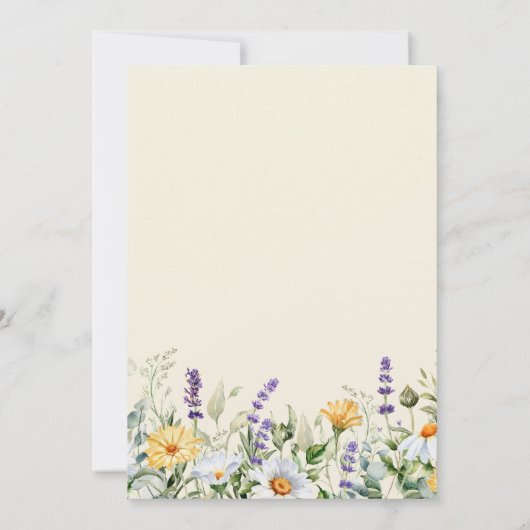 Kamille & Eucalyptus Wildflower Vrijgezellenfeest Kaart (Achterkant)