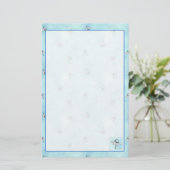 Kamille Kruiden Bloem Blauwe Waterverf Briefpapier (Staand voorkant)