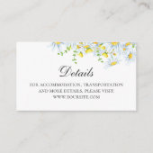 Kamille. Land bloemen details. Bloemenbruiloft Informatiekaartje (Voorkant)