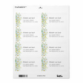 Kamille. Landelijke bloemen. Bloemen bruiloft adre Etiket (Full Sheet)