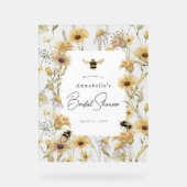 Kamille & Madeliefjes Bruiloft Feest Welkom Acryl Bord (Voorkant)