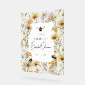 Kamille & Madeliefjes Bruiloft Feestelijke Ontvang Acryl Bord (Hoek)