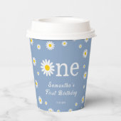 Kamille Schattige Daisy Blue eerste verjaardagsfee Papieren Bekers (Achterkant)