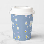 Kamille Schattige Daisy Blue eerste verjaardagsfee Papieren Bekers (Rechts)