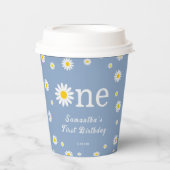 Kamille Schattige Daisy Blue eerste verjaardagsfee Papieren Bekers (Voorkant)