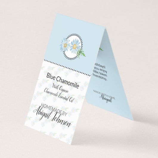 Kamille Thuisgemaakte Bad & Lichaam Etiket | Gift  Kaart (Voorkant)