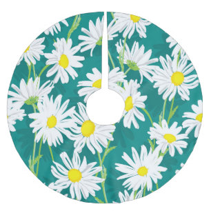 Kamille Turquoise: Naadloze bloemenillustratie. Kerstboom Rok
