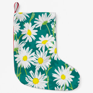Kamille Turquoise: Naadloze bloemenillustratie. Kleine Kerstsok