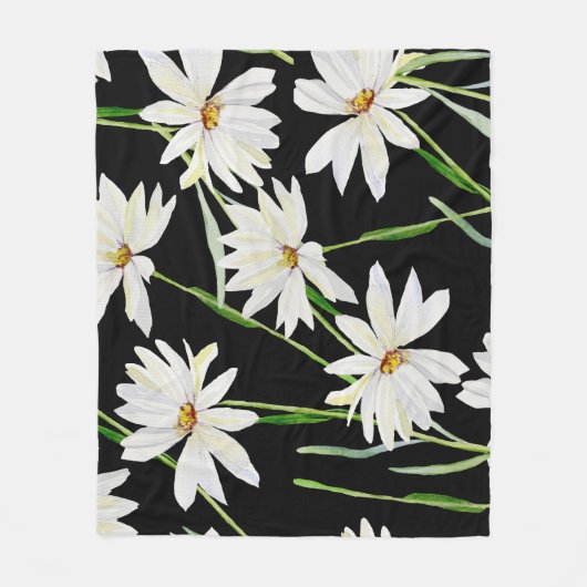 Kamille Waterverf: botanische print Fleece Deken (Voorkant)
