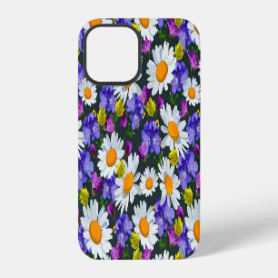 Kamille, wilde bloemen: naadloos patroon. iPhone 12 hoesje