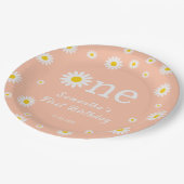 Kamillebloem koraal Waterverf eerste verjaardag Papieren Bordje (Gekanteld)
