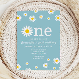 Kamillebloem Waterverf Blauwgroen eerste verjaarda Kaart