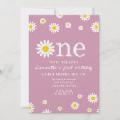 Kamillebloem Waterverf rood eerste verjaardag Kaart (Voorkant)