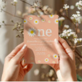 Kamillebloem Wildflower Coral eerste verjaardag Kaart