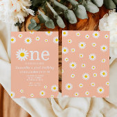 Kamillebloem Wildflower Coral eerste verjaardag Kaart