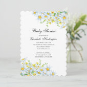 Kamillebloemen. Country floral baby shower Kaart (Staand voorkant)