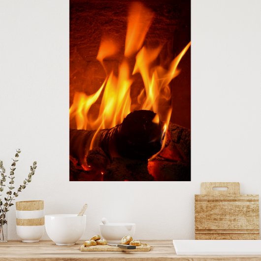 Kaminfeuer,Heizkamin, Poster (Keuken)