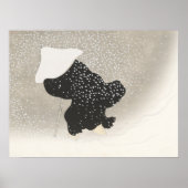Kamisaka Sekka Swirling Sneeuw Japanse Aziatische  Poster (Voorkant)