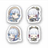 Kamisato Ayaka Genshin Impact 4 stuks stickerblad Sticker (Voorkant)