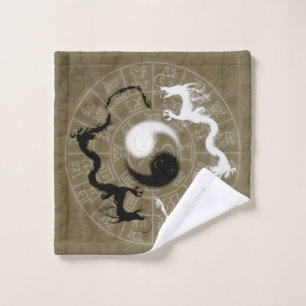 Kamiyomoji Yin Yang Draak Wasdoek Washandje