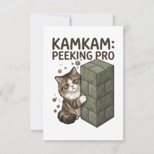 KAMKAM Piepende Pro Grappige Pixel Blok Kat Kunst Bedankkaart