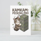 KAMKAM Piepende Pro Grappige Pixel Blok Kat Kunst Bedankkaart (Staand voorkant)