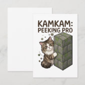KAMKAM Piepende Pro Grappige Pixel Blok Kat Kunst Bedankkaart (Voorkant / Achterkant)