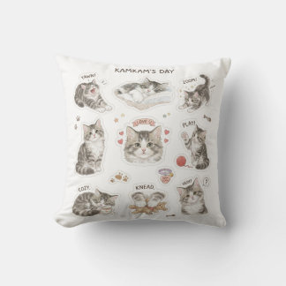 Kamkam's Dag Cute Tabby Kitten Stickers Kussen