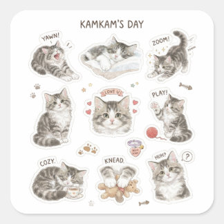 Kamkam's Dag Moppige Tabby Kitten Stickers