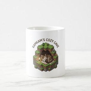 KAMKAM's Gezellige Grot Slaande Voxel Kat Kunst Koffiemok