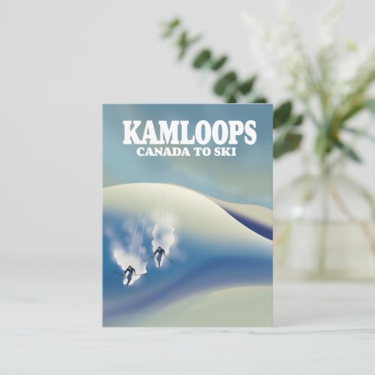 Kamloops Canada naar Ski Briefkaart (Staand voorkant)