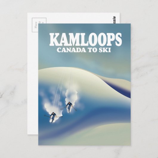 Kamloops Canada naar Ski Briefkaart (Voorkant / Achterkant)